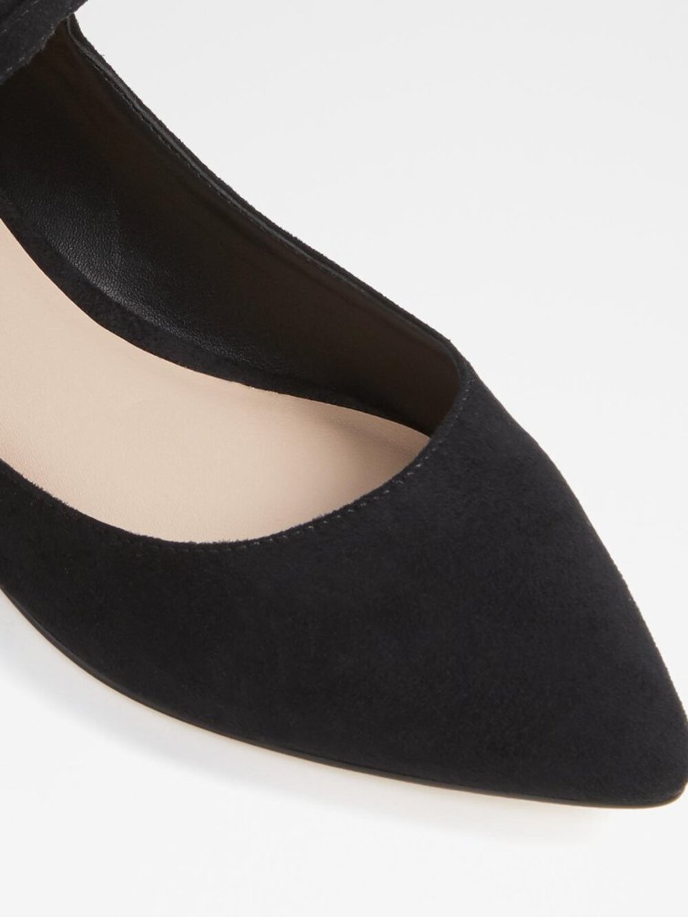 Aldo Black Suede Marieta Flats Gold Heel Zip Ballet New Shoes Size 9 - Picture 5 of 7